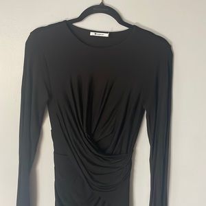 Black long sleeve bodycon slinky style dress
